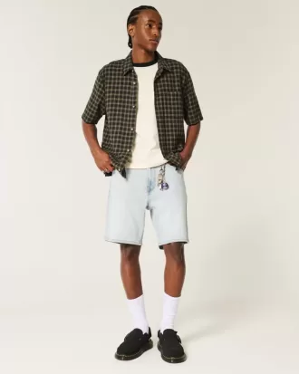 Above-the-Knee Loose Denim Shorts