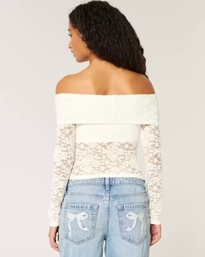 All-Over Lace Off-the-Shoulder Top All-Over Lace Off-the-Shoulder Top