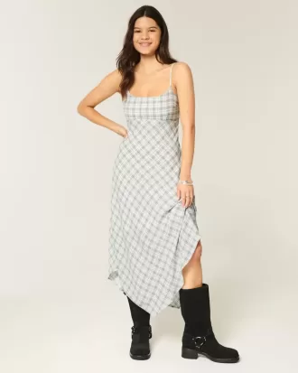 Asymmetrical Hem Midi Dress