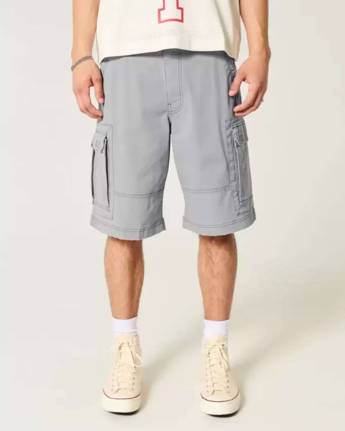 At-the-Knee Baggy Cargo Shorts