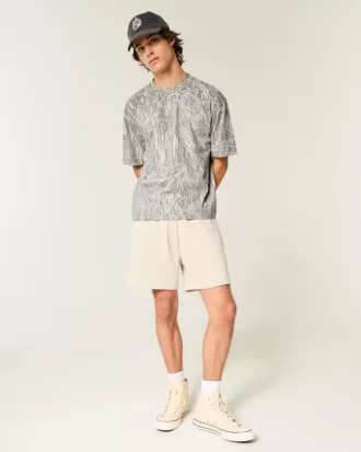 Boxy Crop Heavyweight Camo Crew T-Shirt