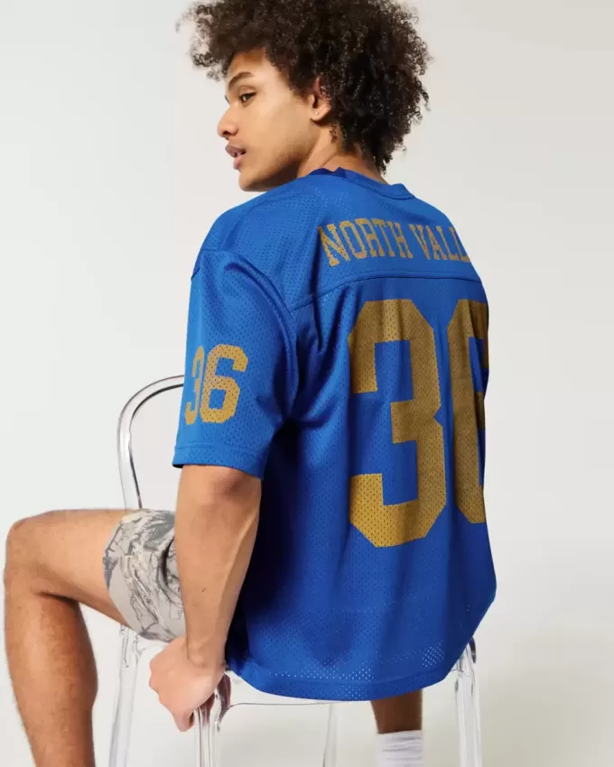 Boxy Crop Mesh North Valley Graphic Jersey