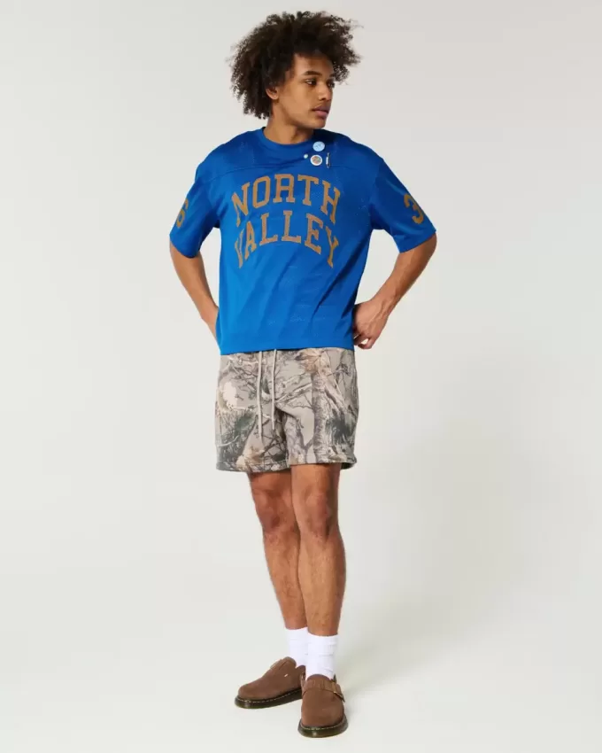 Boxy Crop Mesh North Valley Graphic Jersey