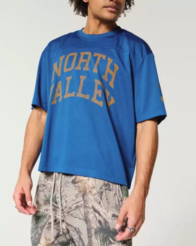 Boxy Crop Mesh North Valley Graphic Jersey