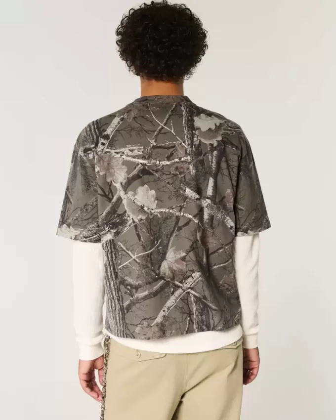 Boxy Heavyweight Crop Camo Crew T-Shirt Boxy Heavyweight Crop Camo Crew T-Shirt