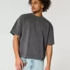 Boxy Heavyweight Crop Washed Crew T-Shirt
