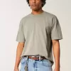 Boxy Heavyweight Washed Cotton Crew T-Shirt