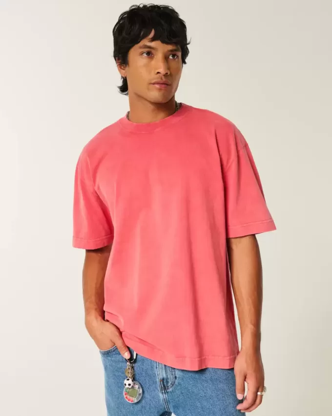 Boxy Heavyweight Washed Cotton Crew T-Shirt Boxy Heavyweight Washed Cotton Crew T-Shirt