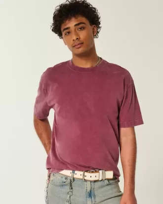 Boxy Heavyweight Washed Cotton Crew T-Shirt