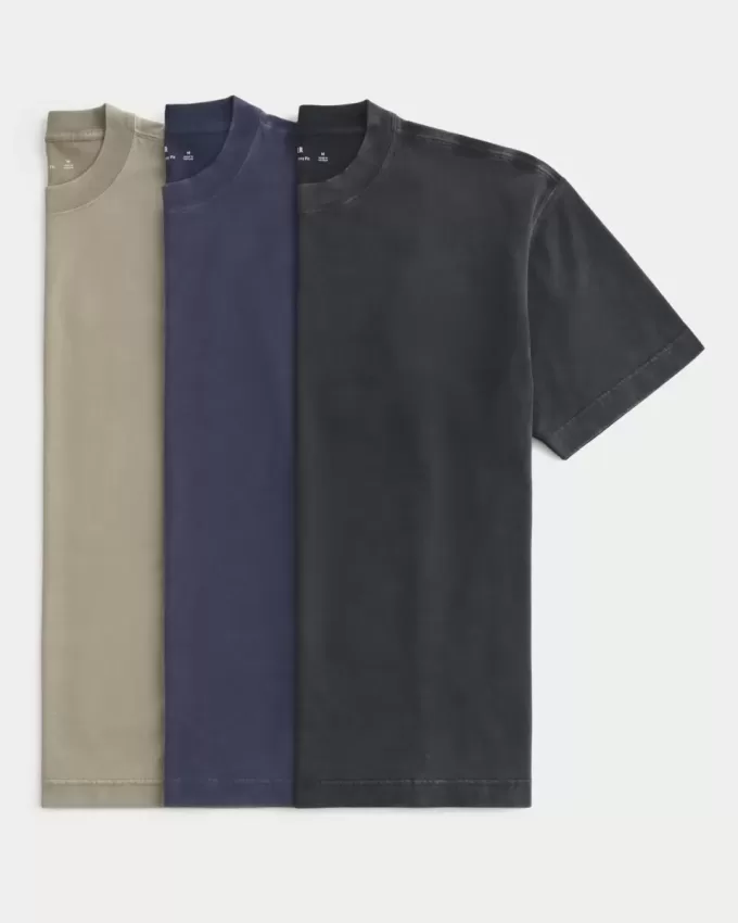 Boxy Heavyweight Washed Crew T-Shirt 3-Pack