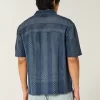 Boxy Short-Sleeve Crochet-Style Shirt