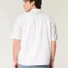 Boxy Short-Sleeve Linen-Blend Shirt