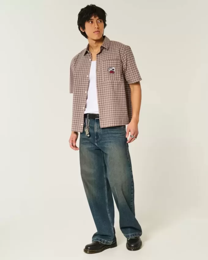 Boxy Short-Sleeve Playing Card Graphic Shirt