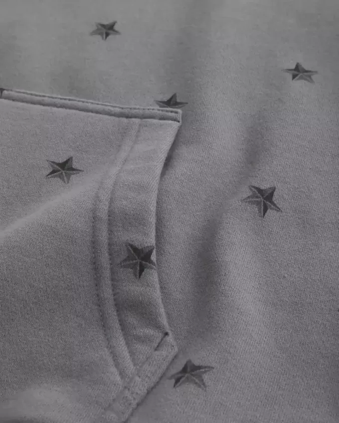Boxy Star Pattern Hoodie