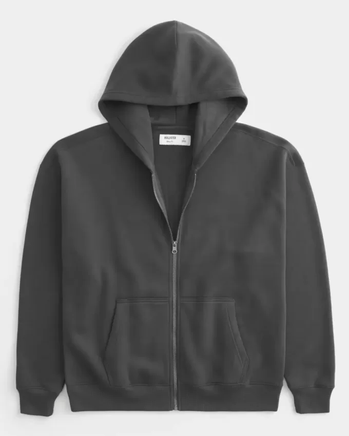Boxy Zip-Up Hoodie