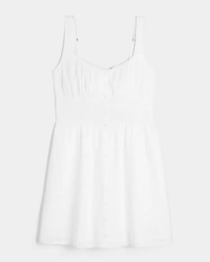 Button-Front Mini Dress