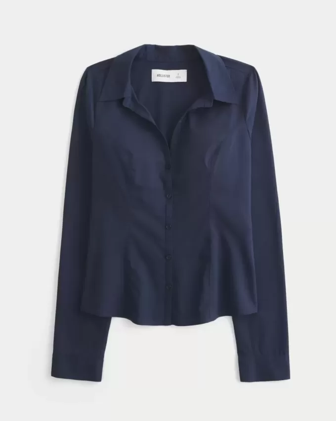 Button-Through Poplin Shirt