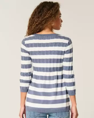 Cable-Knit Babydoll Sweater