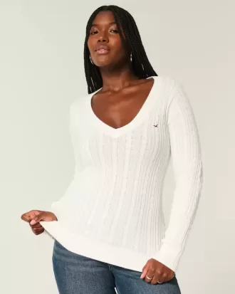 Cable-Knit Icon V-Neck Sweater