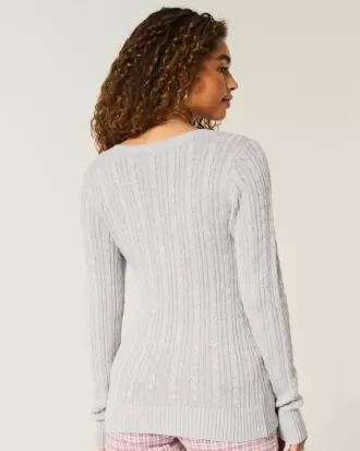 Cable-Knit Icon V-Neck Sweater