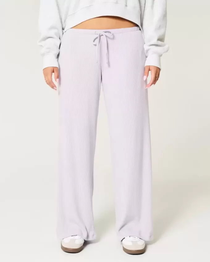 Cozy Ribbed Drawstring Baggy Pants Cozy Ribbed Drawstring Baggy Pants