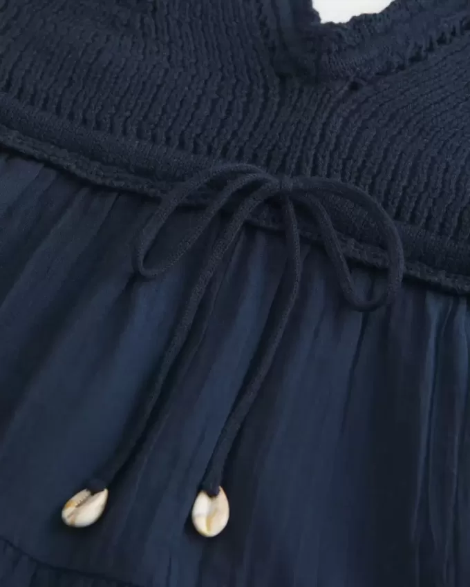 Crochet-Style Fabric Mix Top Crochet-Style Fabric Mix Top