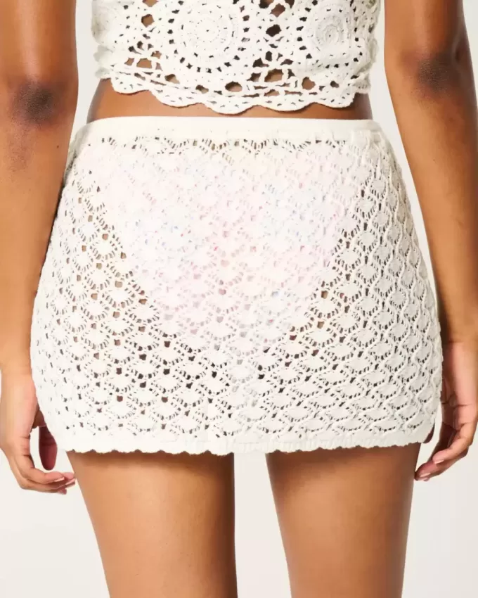 Crochet-Style Pull-On Cover Up Skirt Crochet-Style Pull-On Cover Up Skirt