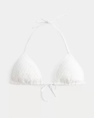 Crochet-Style Sequin Triangle Bikini Top