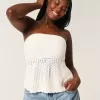 Crochet-Style Strapless Sweater Tube Top Crochet-Style Strapless Sweater Tube Top