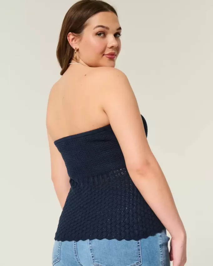 Crochet-Style Sweater Tube Top Crochet-Style Sweater Tube Top