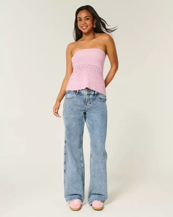 Crochet-Style Sweater Tube Top Crochet-Style Sweater Tube Top