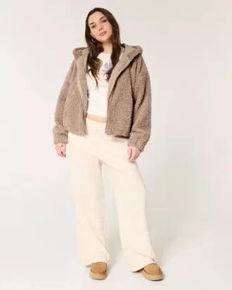 Curly Faux Fur Zip-Up Jacket