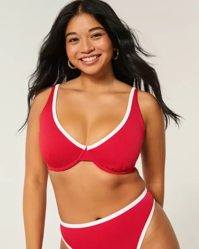 Curvy High Apex Ribbed Underwire Bikini Top Curvy High Apex Ribbed Underwire Bikini Top