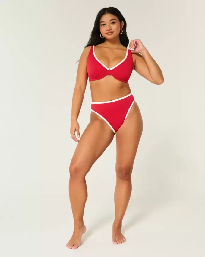 Curvy High Apex Ribbed Underwire Bikini Top Curvy High Apex Ribbed Underwire Bikini Top