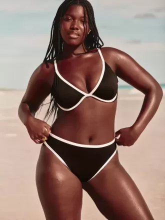 Curvy High-Leg High-Waist Ribbed Cheeky Bikini Bottom Curvy High-Leg High-Waist Ribbed Cheeky Bikini Bottom