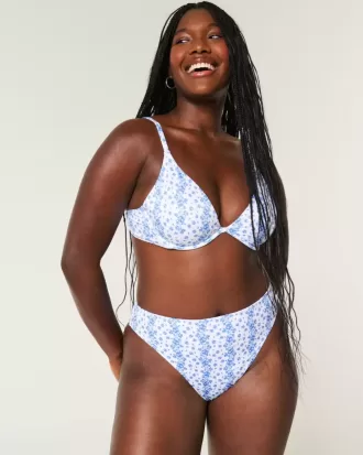 Curvy High-Leg High-Waist Ribbed Cheeky Bikini Bottom