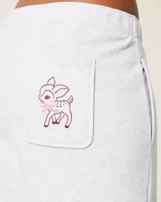 Deer Graphic Wide-Leg Sweatpants