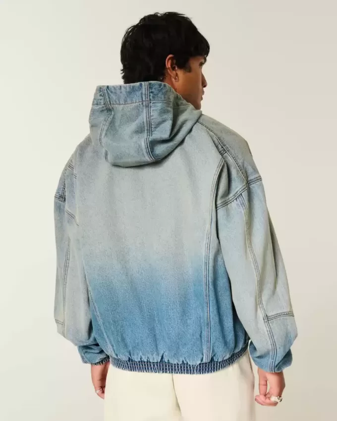 Denim Zip-Up Skater Jacket