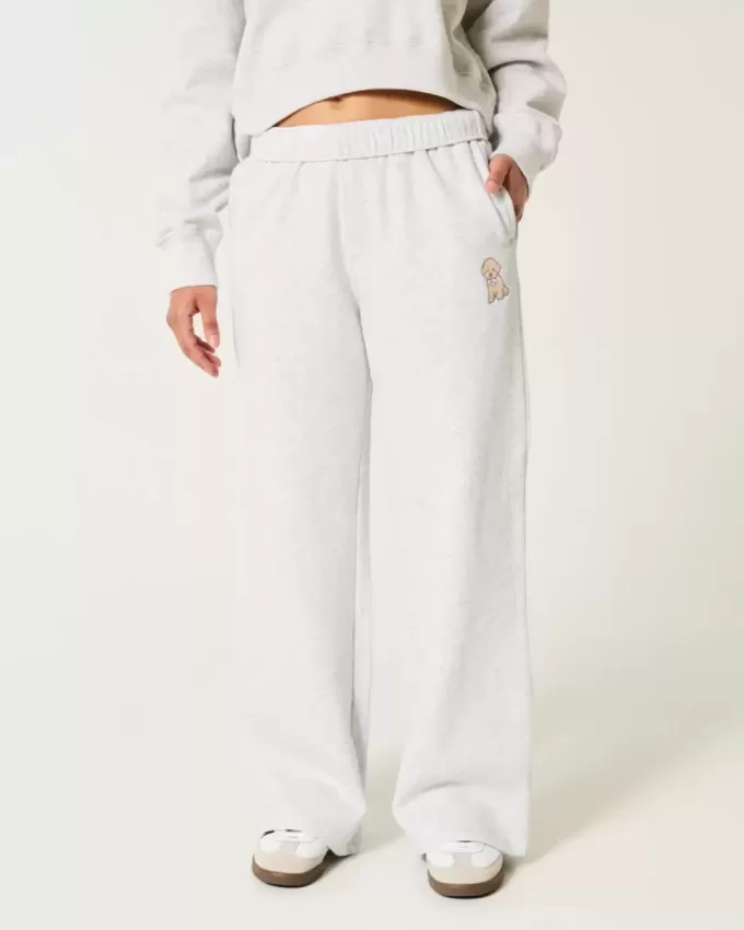 Dog Graphic Wide-Leg Sweatpants Dog Graphic Wide-Leg Sweatpants