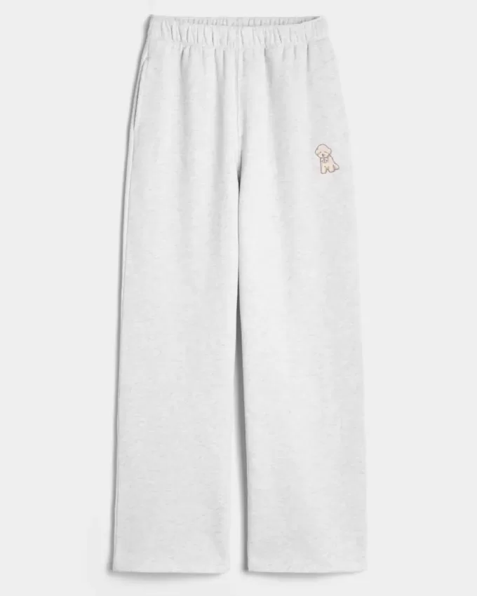 Dog Graphic Wide-Leg Sweatpants Dog Graphic Wide-Leg Sweatpants
