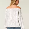 Easy Double Off-the-Shoulder Camo Sweatshirt