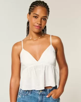 Easy Embroidered Shine Babydoll Top