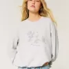 Easy Flower Graphic Crew Sweatshirt