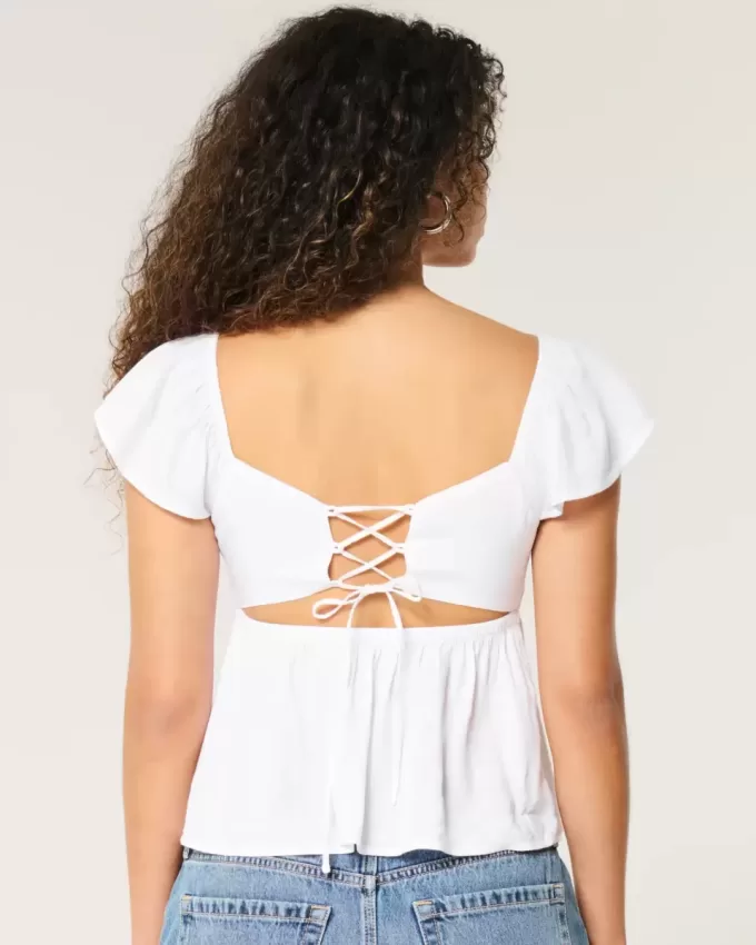 Easy Flutter Sleeve Babydoll Top