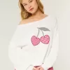 Easy Heart Graphic Off-the-Shoulder Sweater Easy Heart Graphic Off-the-Shoulder Sweater