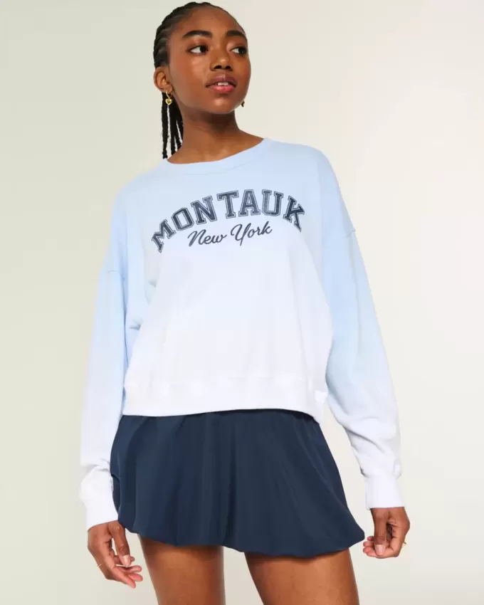 Easy Montauk New York Graphic Crew Sweatshirt