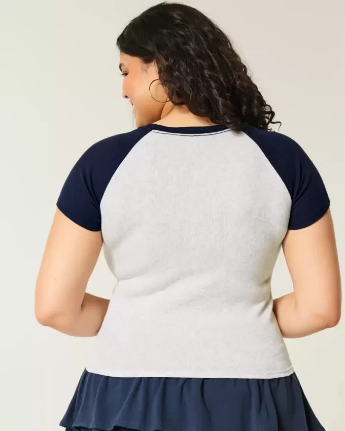 Easy Notch-Neck Sweet ‘n Sporty Graphic Baby Tee Easy Notch-Neck Sweet ‘n Sporty Graphic Baby Tee