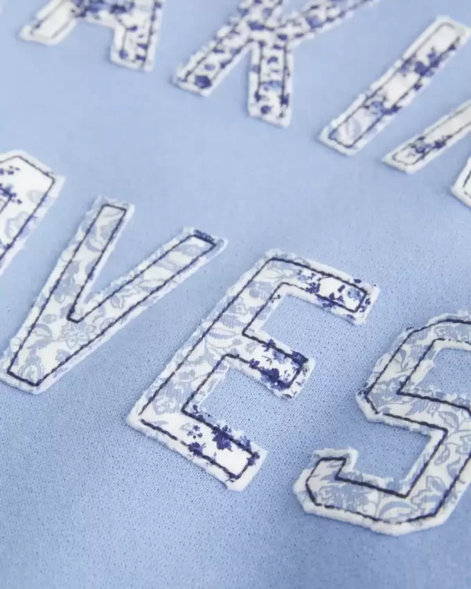 Easy Off-the-Shoulder Making Waves Graphic Crew Sweatshirt