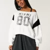 Easy Off-the-Shoulder Miami Graphic Sweatshirt