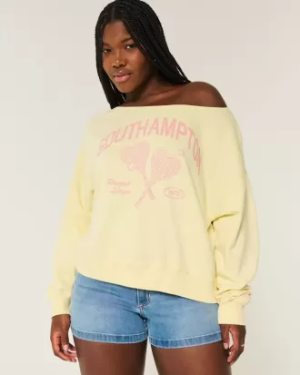 Easy Off-the-Shoulder Southampton Graphic Sweatshirt
